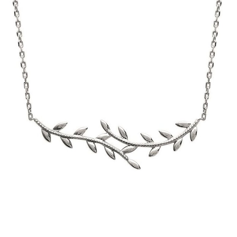 Collier feuille de laurier pour femme argent 925 Rhodié Collier feuille de laurier pour femme argent 925 Rhodié