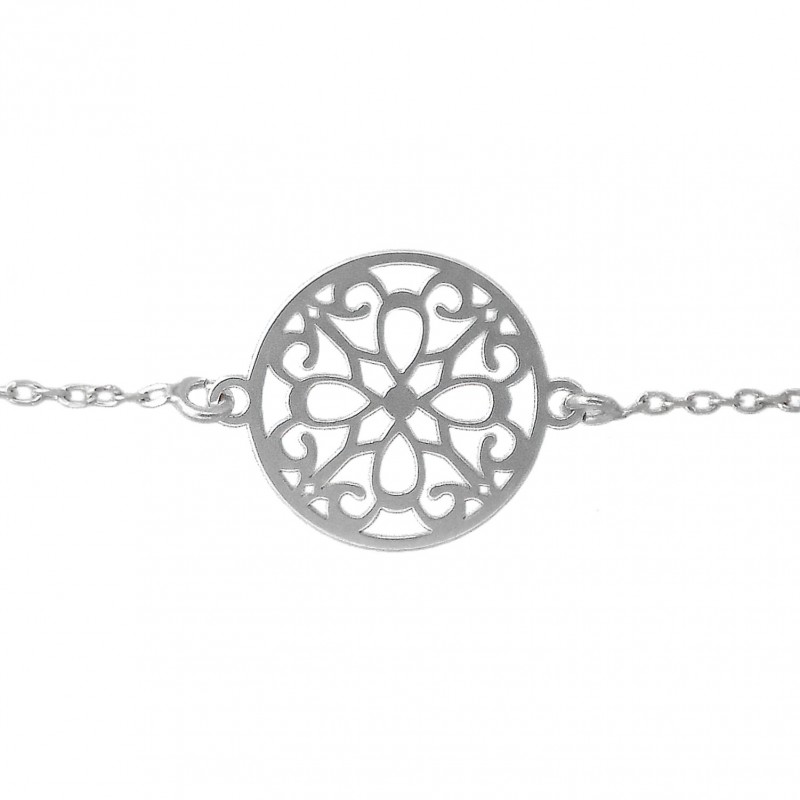 Bracelet fleur ajourée pour femme Argent 925 Rhodié Bracelet fleur ajourée pour femme Argent 925 Rhodié