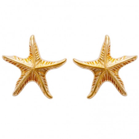 Boucles d'oreilles étoile de mer ciselée Plaqué OR 750 3 microns