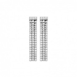 Boucles d'oreilles pendantes chute d'oxyde de zirconium Argent 925 Rhodié