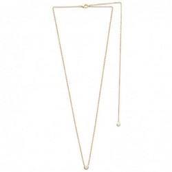 Collier de dos oxyde de zirconium pendant clos Plaqué OR 750 3 microns