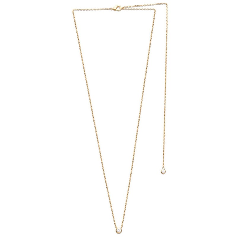 Collier de dos oxyde de zirconium pendant clos Plaqué OR 750 3 microns Collier de dos oxyde de zirconium pendant clos Plaqué OR 750 3 microns