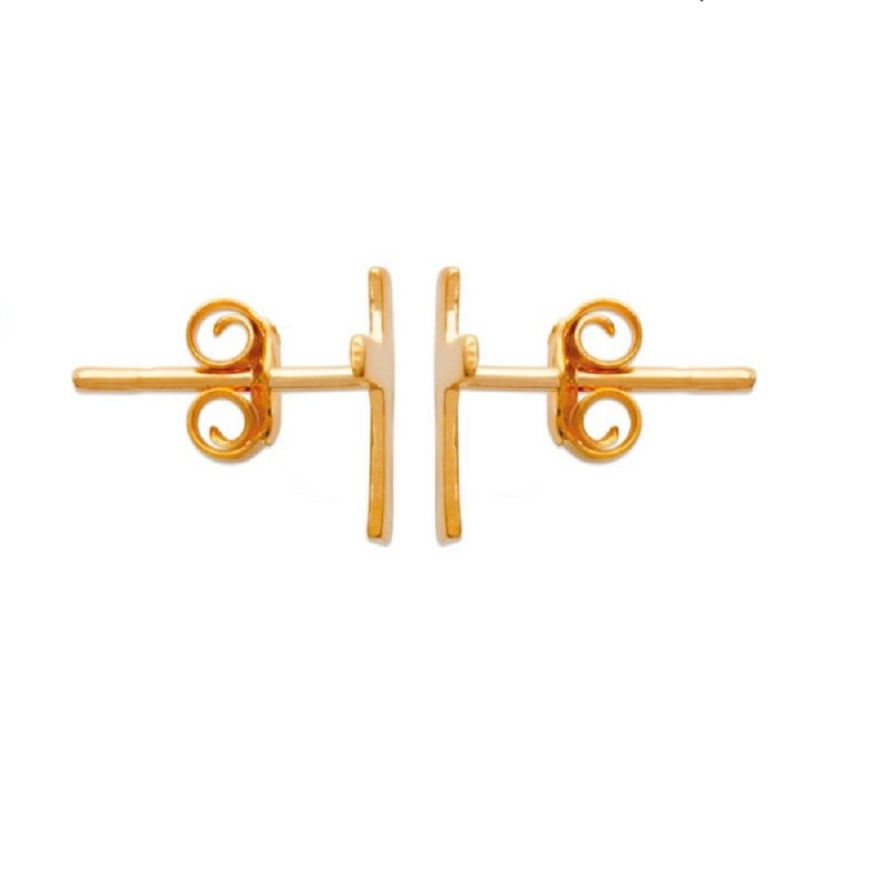 Boucles d'oreilles petite croix Plaqué OR 750 3 microns