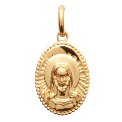 Collier médaille Jésus Christ Plaqué OR 750 3 microns