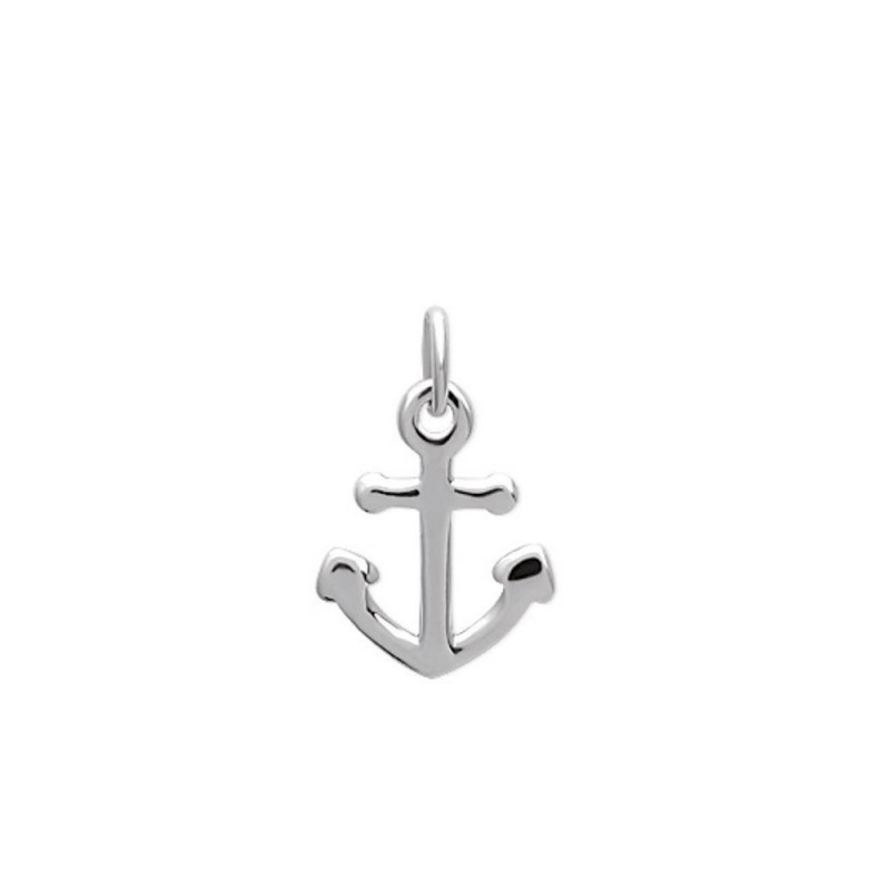 Collier petite ancre marine Argent 925 Rhodié