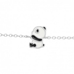 Bracelet Panda Argent 925 Rhodié - Bijou Émaillé Collection Enfant