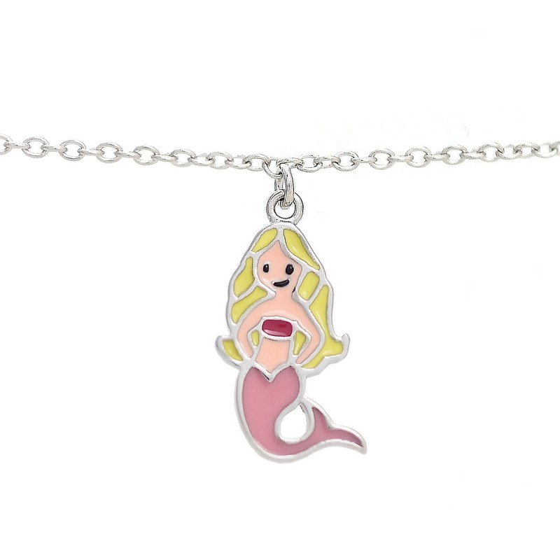 Bracelet sirène émail coloré Argent 925 Rhodié
