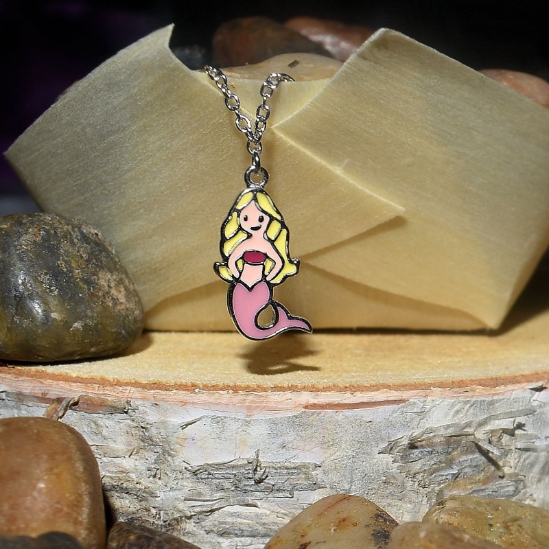 Collier sirène émail coloré Argent 925 Rhodié