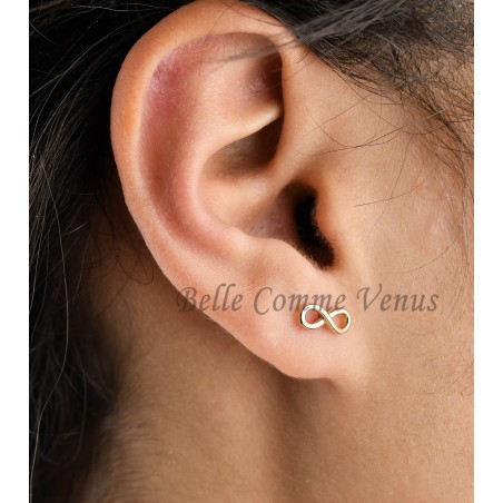 Boucles d'oreilles infini Plaqué OR 750 3 microns