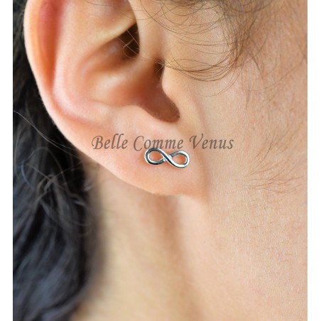Boucles d'oreilles infini Argent 925 Rhodié