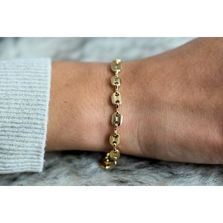 Bracelet Grain de Café Plaqué OR 750 3 microns