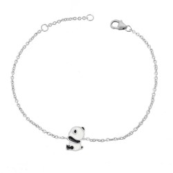 Bracelet Panda Argent 925 Rhodié - Bijou Émaillé Collection Enfant
