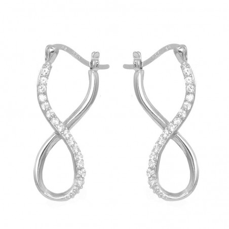 Boucles d'oreilles créole infini oxyde de zirconium Argent 925 Rhodié