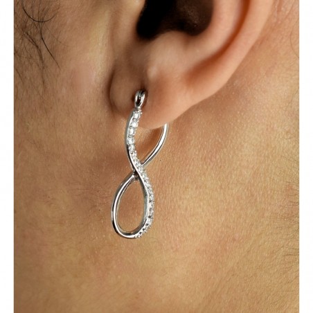 Boucles d'oreilles créole infini oxyde de zirconium Argent 925 Rhodié