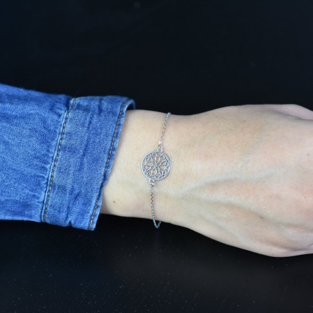 Bracelet cercle fleur de vie Argent 925 Rhodié