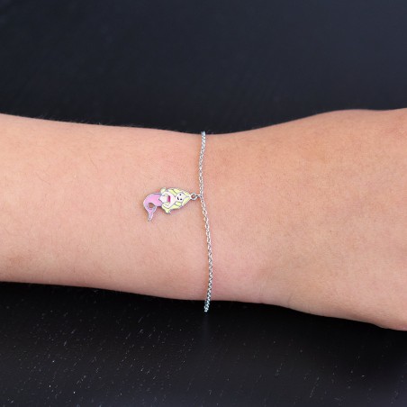 Bracelet sirène émail coloré Argent 925 Rhodié