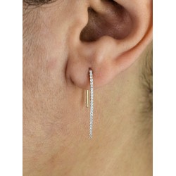 Boucles d'oreilles pendantes chute d'oxyde de zirconium Plaqué OR 750 3 microns 