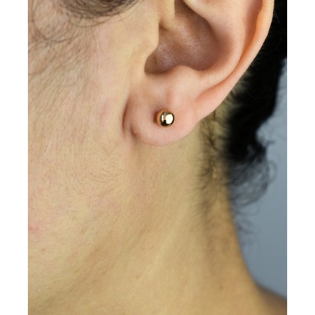 Boucles d'oreilles puce boule Plaqué OR 750 3 microns