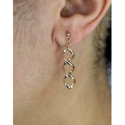 Boucles d'oreilles spirale torsadée Plaqué OR 750 3 microns