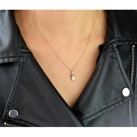 Collier torsade oxyde de zirconium Plaqué OR 750 3 microns