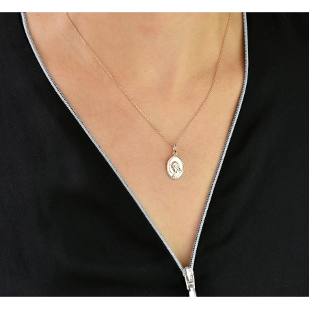 Collier médaille de la vierge Marie Plaqué OR 750 3 microns