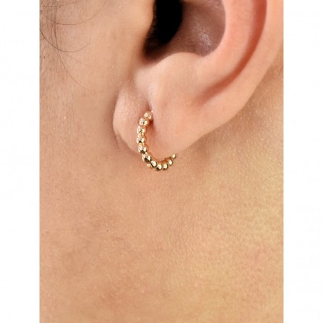 Boucles d'oreilles Créoles suite de boules rondes Plaqué or 750 3 microns