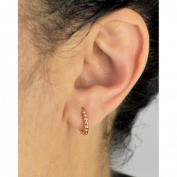 Boucles d'oreilles Créoles suite de boules rondes Plaqué or 750 3 microns