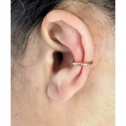 Clip d'oreille earcuff fil effet tressé Plaqué OR 750 3 microns