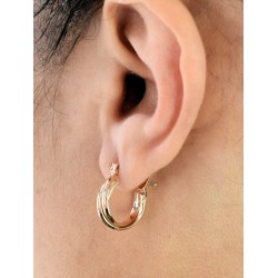 Boucles d'oreilles créoles anneaux enlacés Plaqué OR 750 3 microns