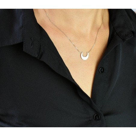 Collier croissant de lune Plaqué OR 750 3 microns