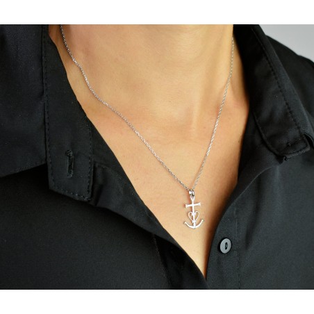 Collier Croix de Camargue Argent 925 Rhodié