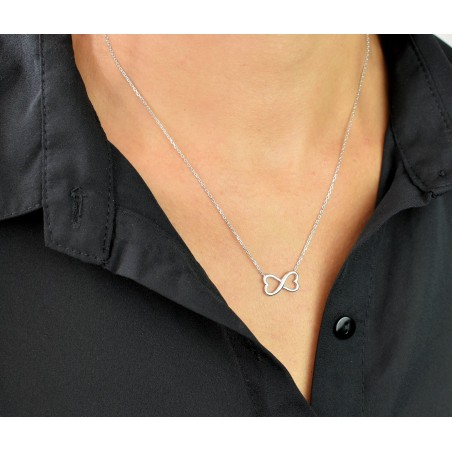Collier infini coeur d'amour Argent 925 Rhodié