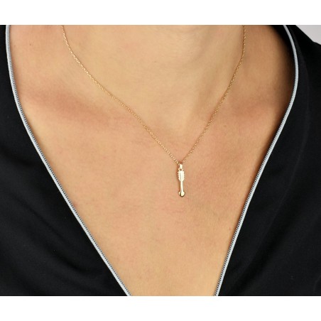 Collier coeur flèche d'amour Plaqué OR 750 3 microns
