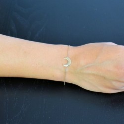 Bracelet croissant de lune Plaqué OR 750 3 microns
