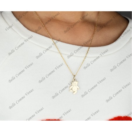 Collier petit ourson Plaqué OR 750 3 microns