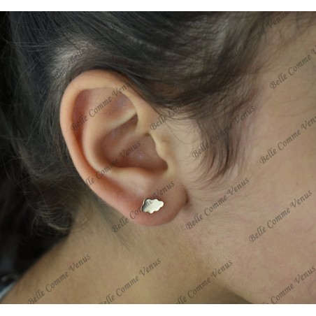 Boucles d'oreilles nuage Plaqué OR 750 3 microns