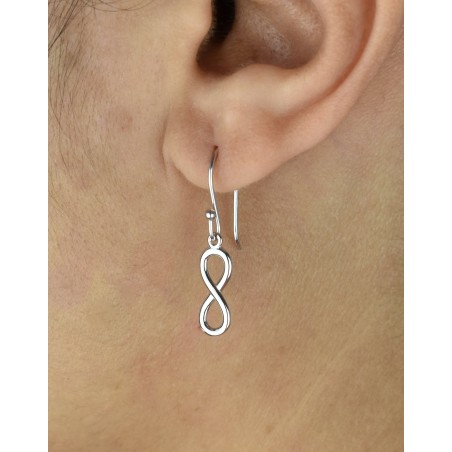 Boucles d'oreilles pendantes infini Argent 925 Rhodié