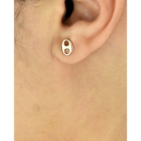 Boucles d'oreilles grain de café Plaqué OR 750 3 microns