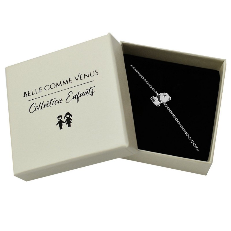 Bracelet Panda Argent 925 Rhodié - Bijou Émaillé Collection Enfant
