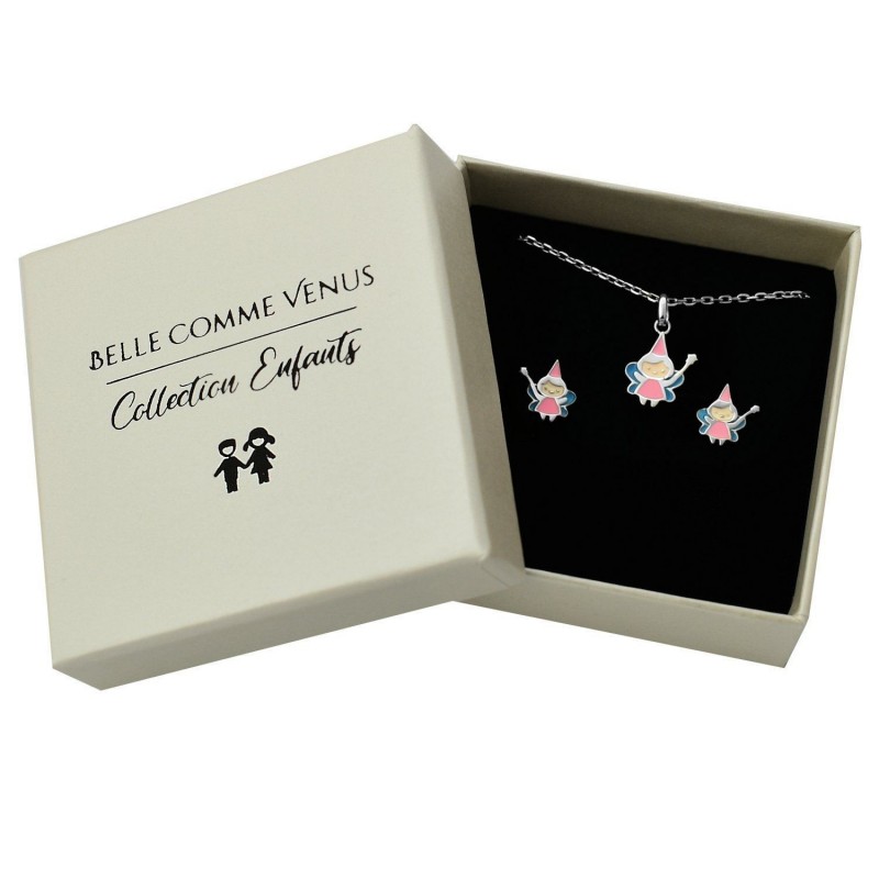 Parure fée émail coloré Argent 925 Rhodié
