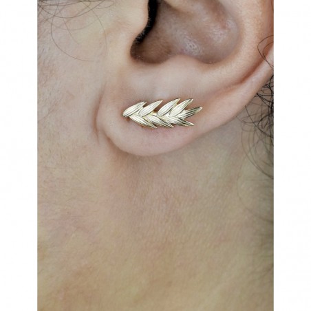 Boucles d'oreilles épi de blé Plaqué OR 750 3 microns
