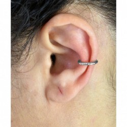 Clip d'oreille earcuff fil effet tressé Argent 925 Rhodié
