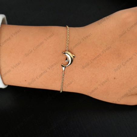 Bracelet dauphin Plaqué OR 750 3 microns