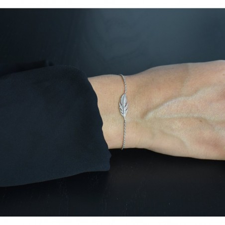 Bracelet plume Argent 925 Rhodié