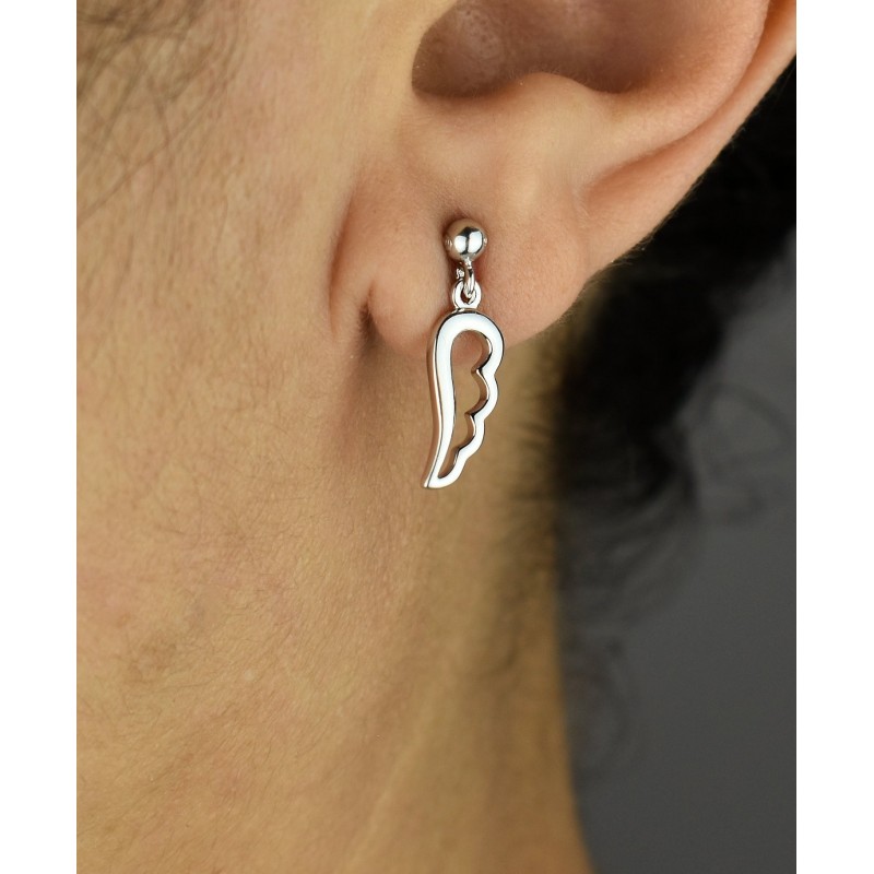 Boucles d'oreilles aile d'ange Argent 925 Rhodié