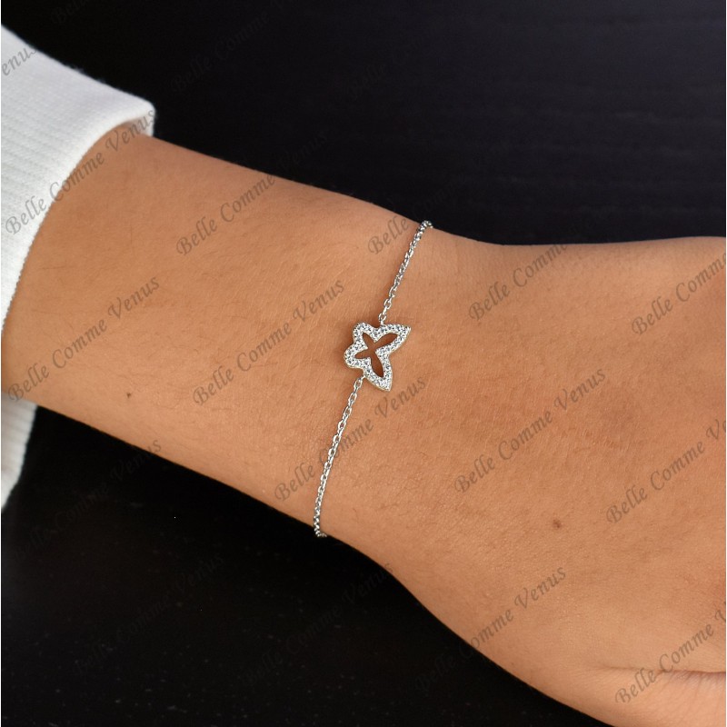 Bracelet papillon oxyde de zirconium Argent 925 Rhodié