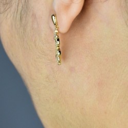 Boucles d'oreilles infini noeud d'oxydes de zirconium Plaqué OR 750 3 microns
