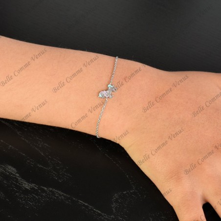 Bracelet licorne émail coloré Argent 925 Rhodié