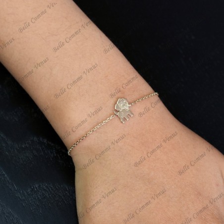 Bracelet petit chien souriant Plaqué OR 750 3 microns