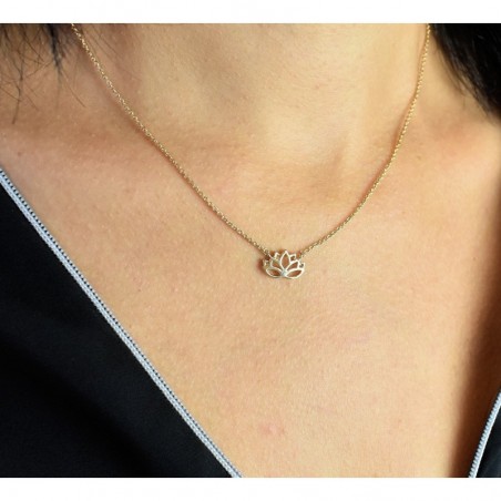 Collier fleur de lotus Plaqué OR 750 3 microns